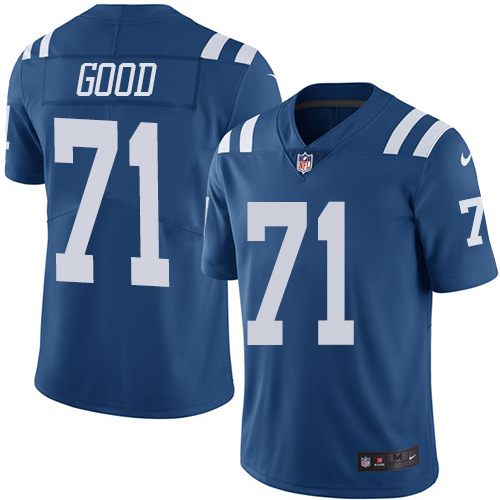Indianapolis Colts 71 Limited Denzelle Good Royal Blue Nike NFL Men Rush Vapor Untouchable jersey